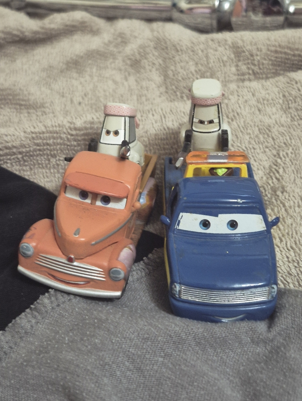 Orange and Blue Kids Toy Car Set - Animated Character Vehicles